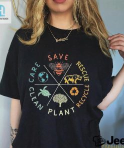 Official Save Bees Rescue Animals Recycle Plastic Earth Day T Shirt hotcouturetrends 1 7