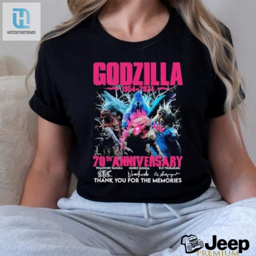 Godzilla Pink 1954 2024 70Th Anniversary Thank You For The Memories Signatures Shirt hotcouturetrends 1 5