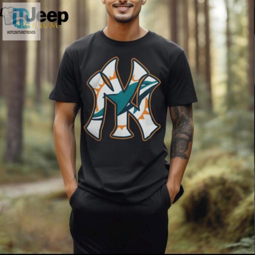Miami Dolphins New York Yankees Black Unisex T Shirts hotcouturetrends 1 3