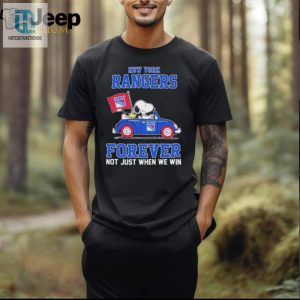 Peanuts Snoopy And Woodstock On Car New York Rangers Forever Not Just When We Win Shirt hotcouturetrends 1 2