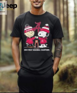 Peanuts Snoopy And Charlie Brown Alabama Crimson Tide 2024 West Regional Champions Shirt hotcouturetrends 1 2