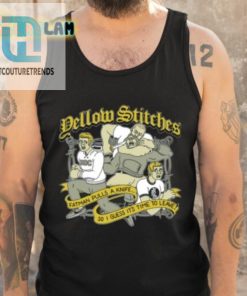 Yellow Stitches Fatman Pulls A Knife So I Guess Its Time To Leave Shirt hotcouturetrends 1 4