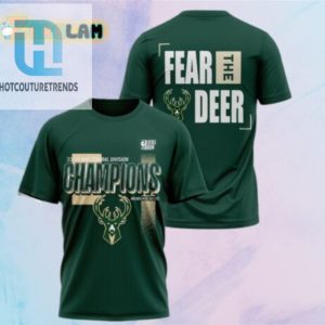 Bucks 2024 Central Division Champions Fear The Deer Shirt hotcouturetrends 1 1