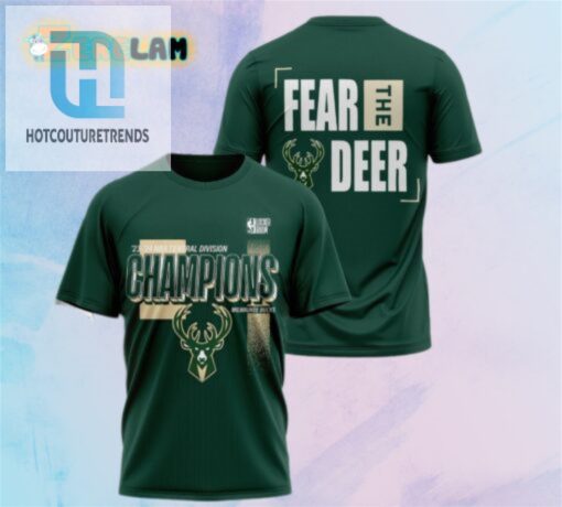 Bucks 2024 Central Division Champions Fear The Deer Shirt hotcouturetrends 1 1