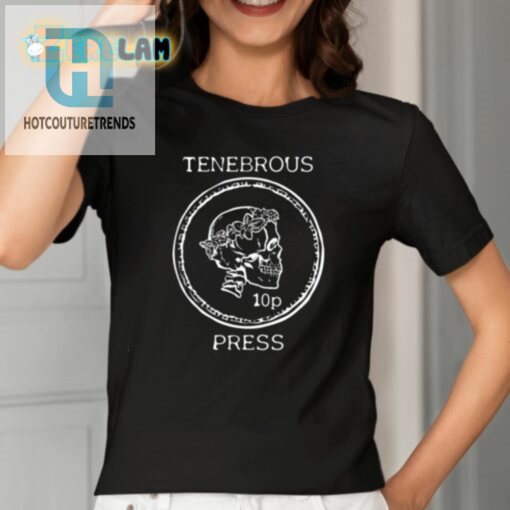 Tenebrous Press Skull And Laurel Straight Cut Shirt 