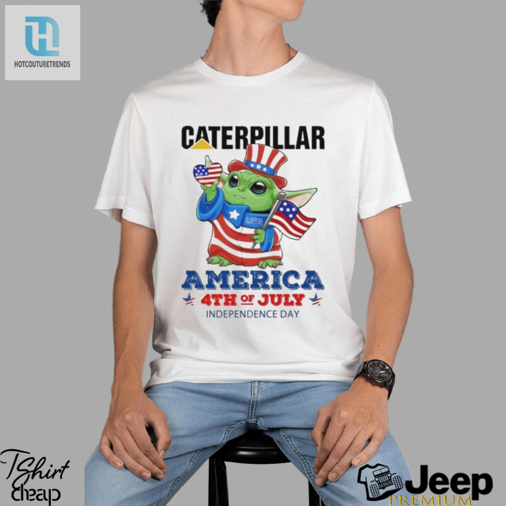 Baby Yoda Caterpillar America 4Th Of July Independence Day Shirt 