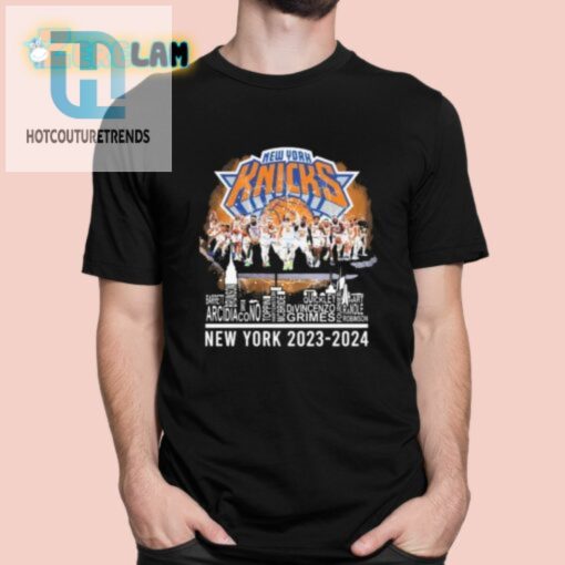 Cheer Em On The Rise Ny Knicks 2324 Player Tee With Cityscape Fun hotcouturetrends 1
