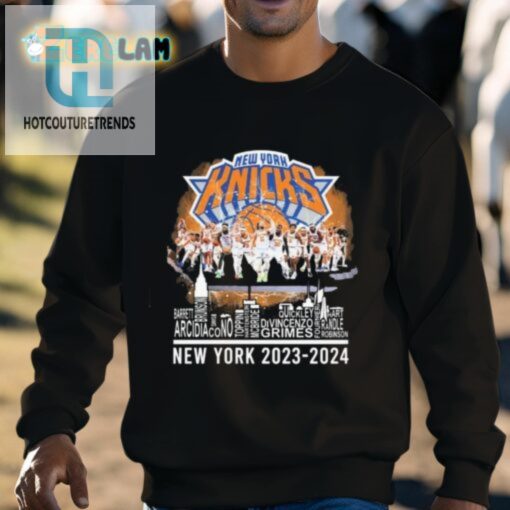 Cheer Em On The Rise Ny Knicks 2324 Player Tee With Cityscape Fun hotcouturetrends 1 2