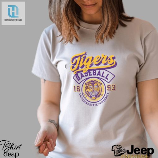 Roaring With Style Lsu Tigers Ivory Baseball Logo Tee hotcouturetrends 1