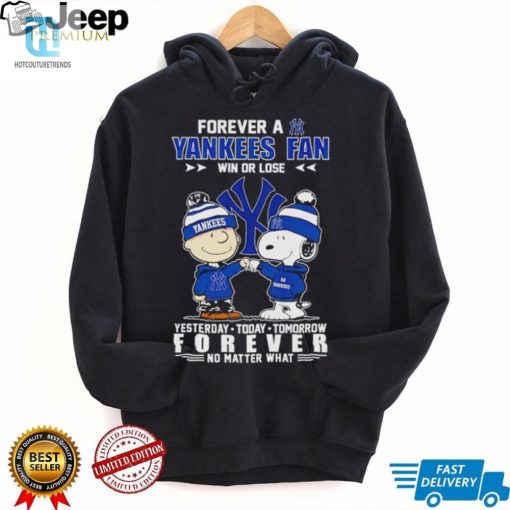 Snoopy Charlie Brown Yankees Fan Forever Ever Shirt hotcouturetrends 1 1
