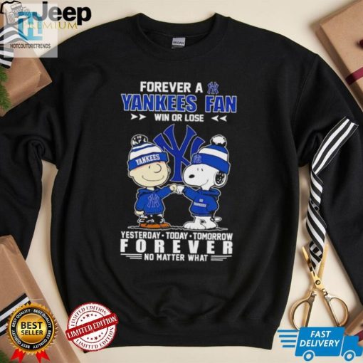 Snoopy Charlie Brown Yankees Fan Forever Ever Shirt hotcouturetrends 1 3