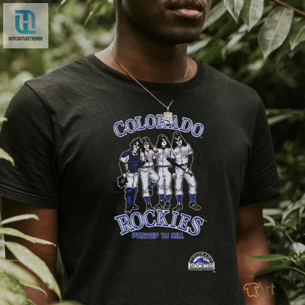 Clad In Colorado Rockies Fashionably Deadly Tee