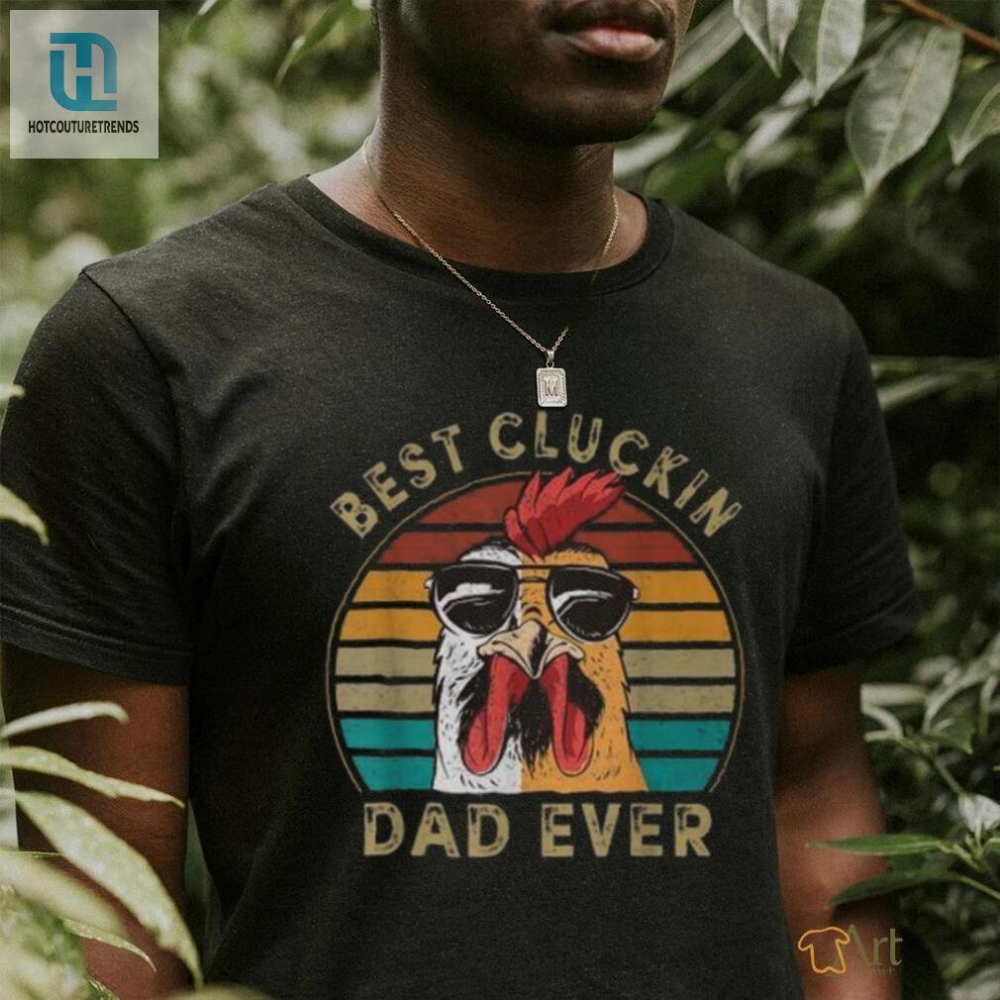 Best Cluckin Dad Retro Rooster Dad V2 Long Sleeve Tee
