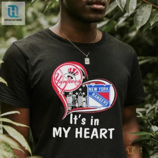 Forever Love Rangers X Yankees Heart Tee hotcouturetrends 1