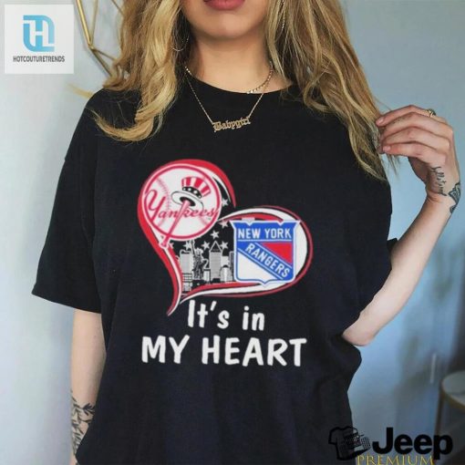 Forever Love Rangers X Yankees Heart Tee hotcouturetrends 1 2