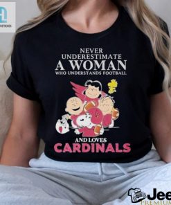 Arizona Cardinals Snoopy Womens Football Tee Never Underestimate The Fun hotcouturetrends 1 1