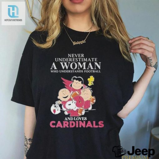 Arizona Cardinals Snoopy Womens Football Tee Never Underestimate The Fun hotcouturetrends 1 2
