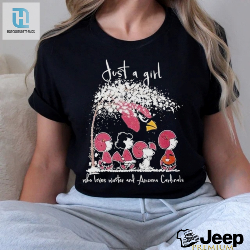 Winter On The Cardinals Snoopy Girl Tee
