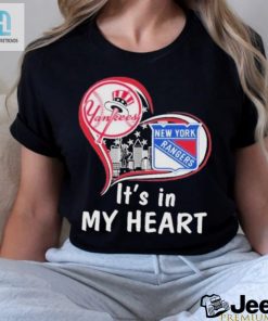 New York Rangers New York Yankees Heart Tshirt Double The Teams Double The Love hotcouturetrends 1 1