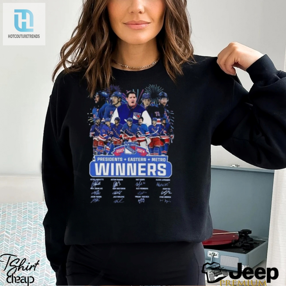 Score Big With Ny Rangers 2324 Champs Signature Tee