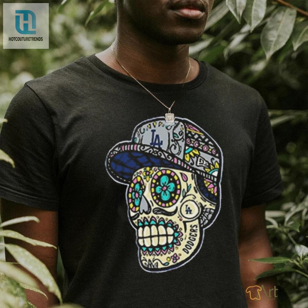 Rock The Dugout With Dodgers Sugar Skulls Tee