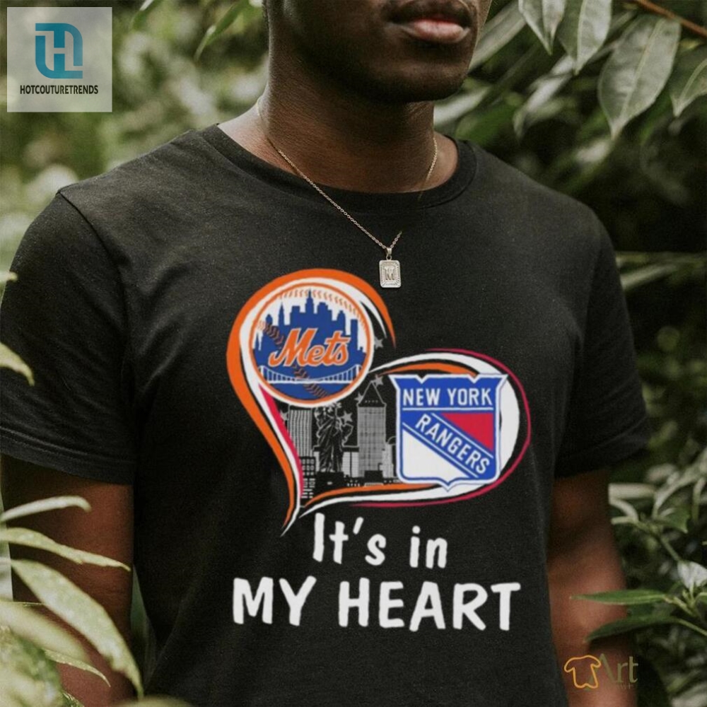 Show Your Nyc Pride Mets  Rangers Heart Tshirt
