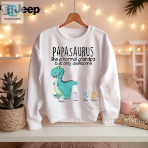 Papasaurus The Awesomely Normal Grandpa Shirt hotcouturetrends 1 2