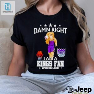 Damn Right Im A Kings Fan Slamson Mascot Shirt For Loyal Supporters hotcouturetrends 1 3