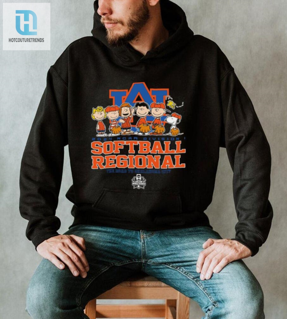 Auburn Softball Shirt Peanuts Characters Logo 2024 Ncaa Fun