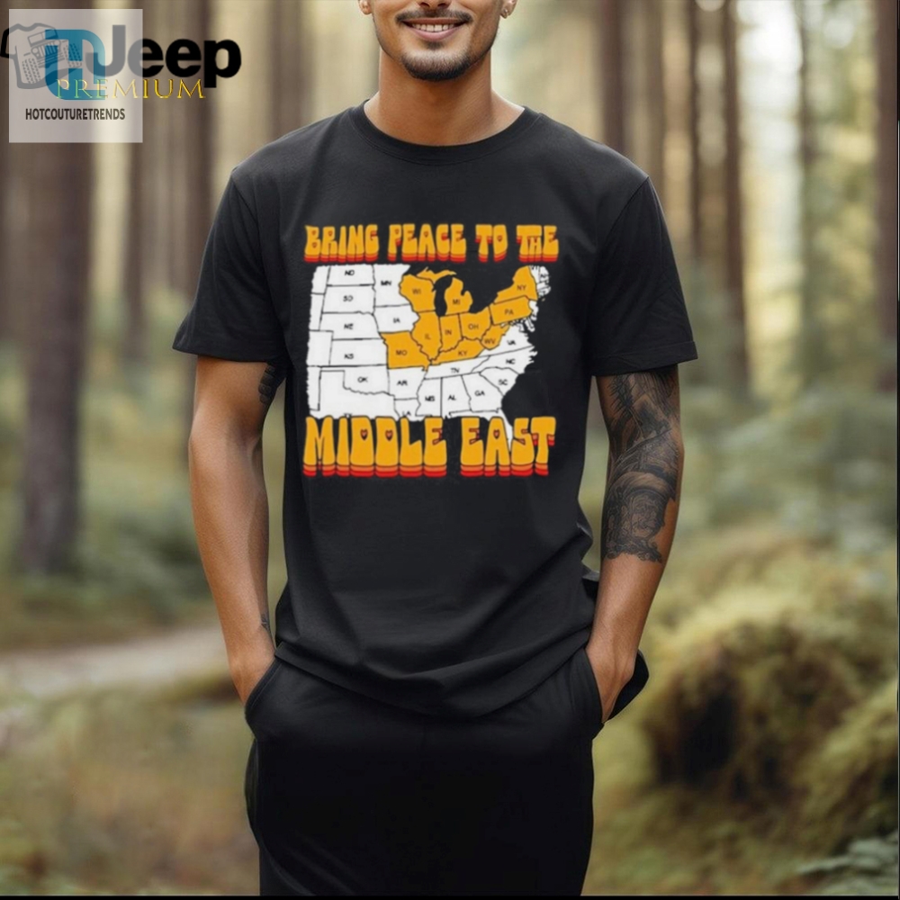 Spread Peace Not War Middle East Usa Map Shirt