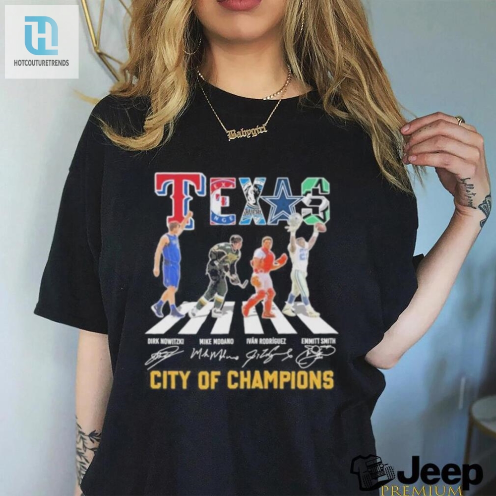 Texan Champs Marching Abbey Road Signatures Tee