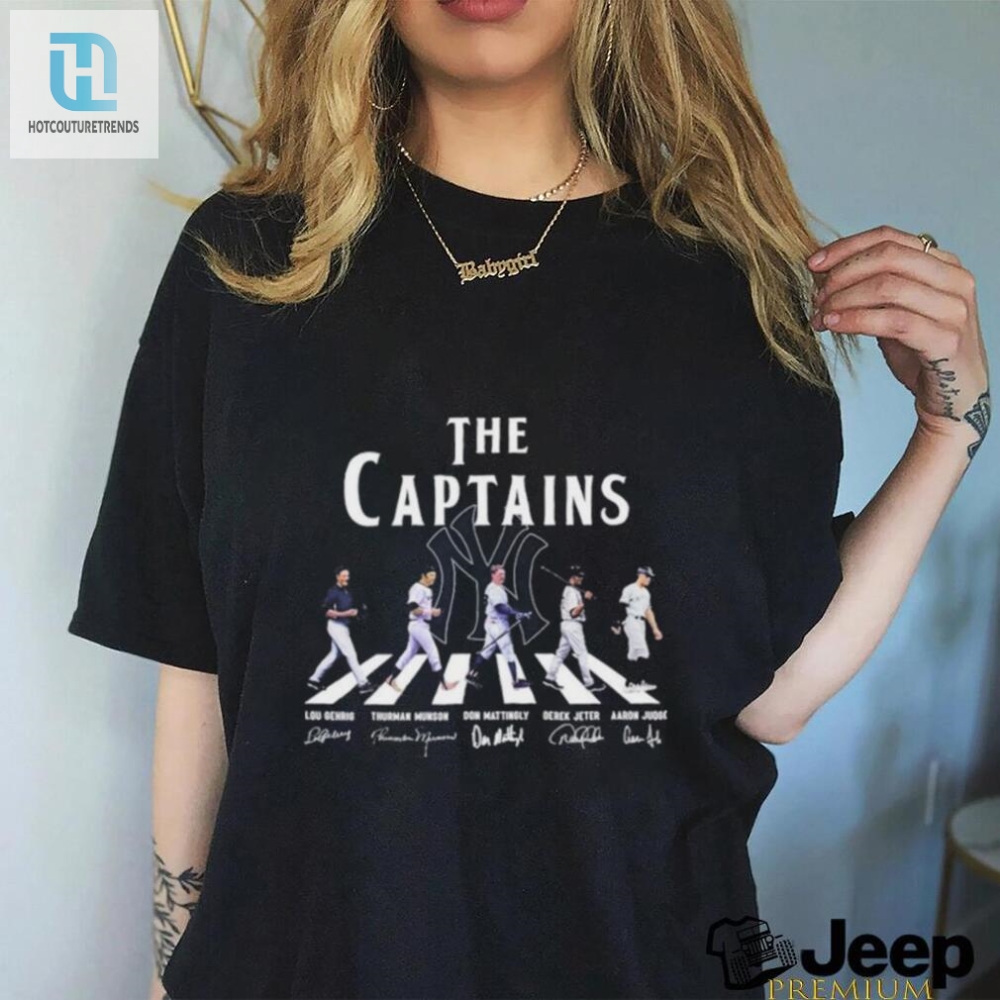 Funny Yankees Captains Abbey Road Signatures Tee