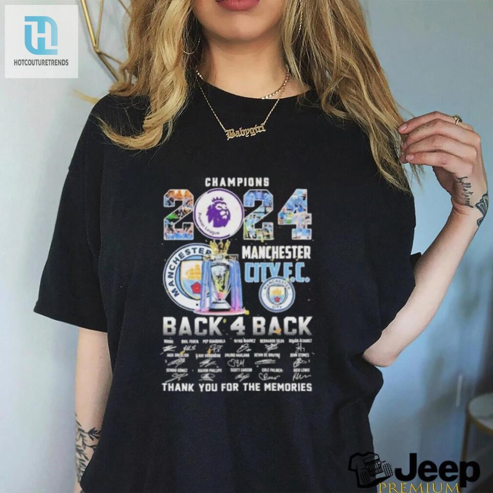 Back2back Champs Man City 2024  Commemorative Tee Fun