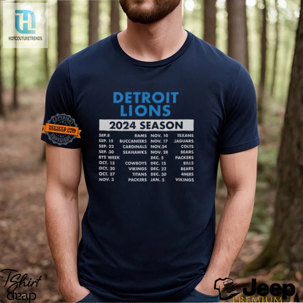 Roaring Calendar Detroit Lions 2024 Schedule Tee