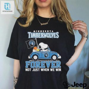 Cheeky Timberwolves X Peanuts Snoopy Car Win Shirt hotcouturetrends 1 1