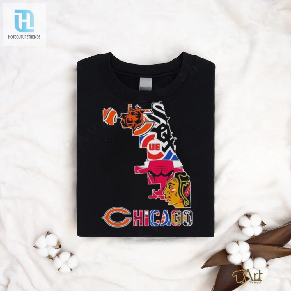 Map Your Game Hilarious Chicago Sports Logo Tee