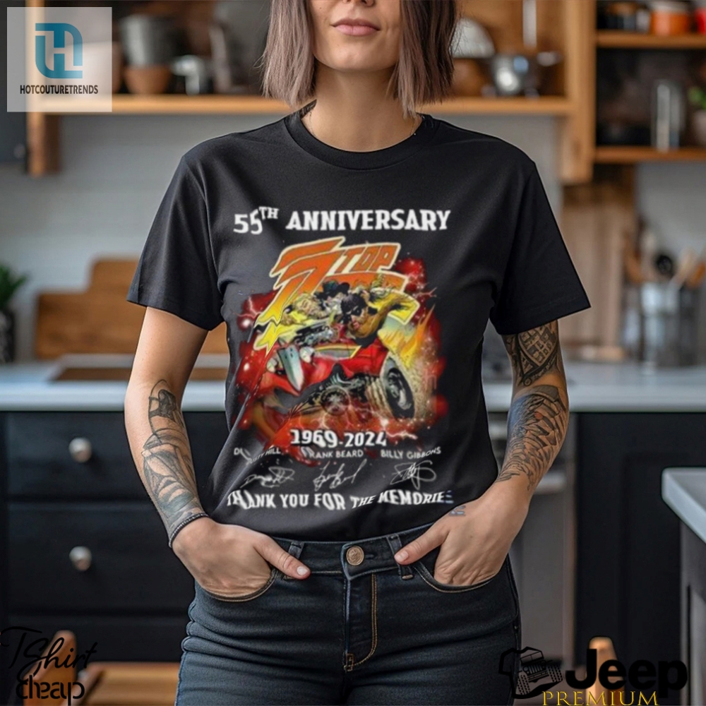 Rockin 55 Years Zz Top 19692024 Fun Anniversary Tshirt