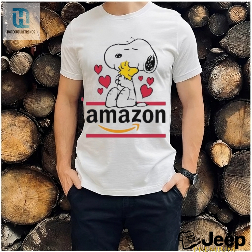 Get Your Laughs Snoopy Woodstock Amazon Logo Shirt