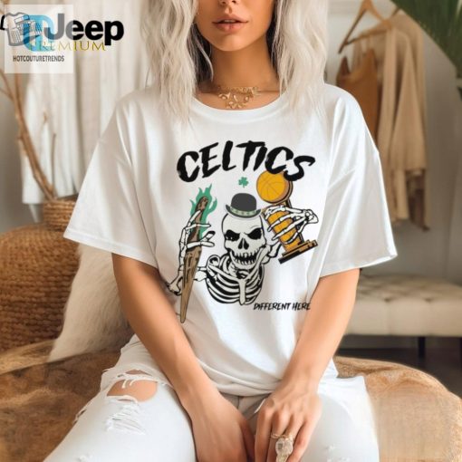 Quirky Champs Celtics Skeleton Trophy Tee Unisex Fun hotcouturetrends 1