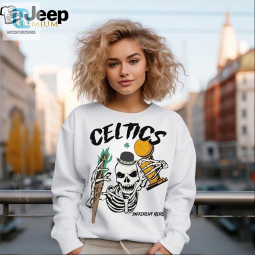 Quirky Champs Celtics Skeleton Trophy Tee Unisex Fun hotcouturetrends 1 2