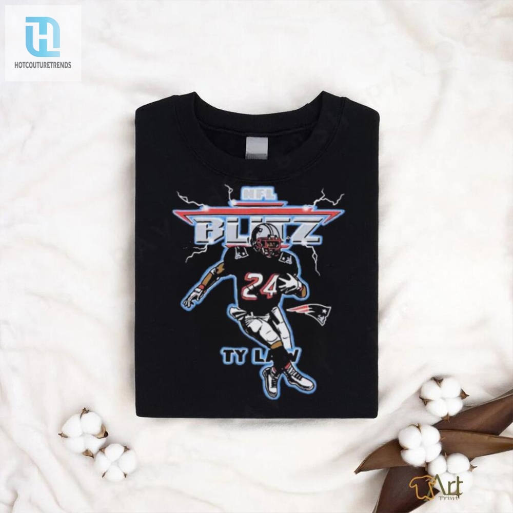 Score Big Laughs Nfl Blitz Ty Law 24 Patriots Tee