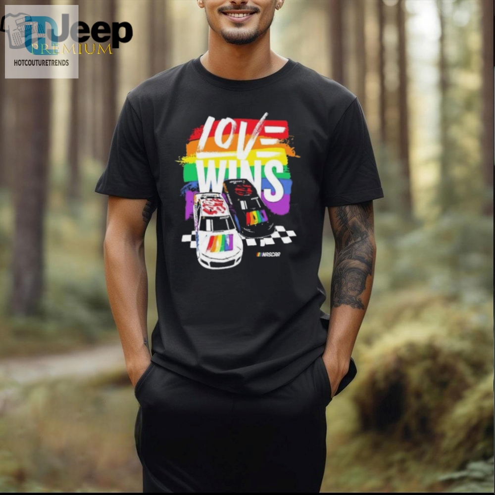 Rev Up Pride Hilarious Nascar Love Wins Checkered Shirt