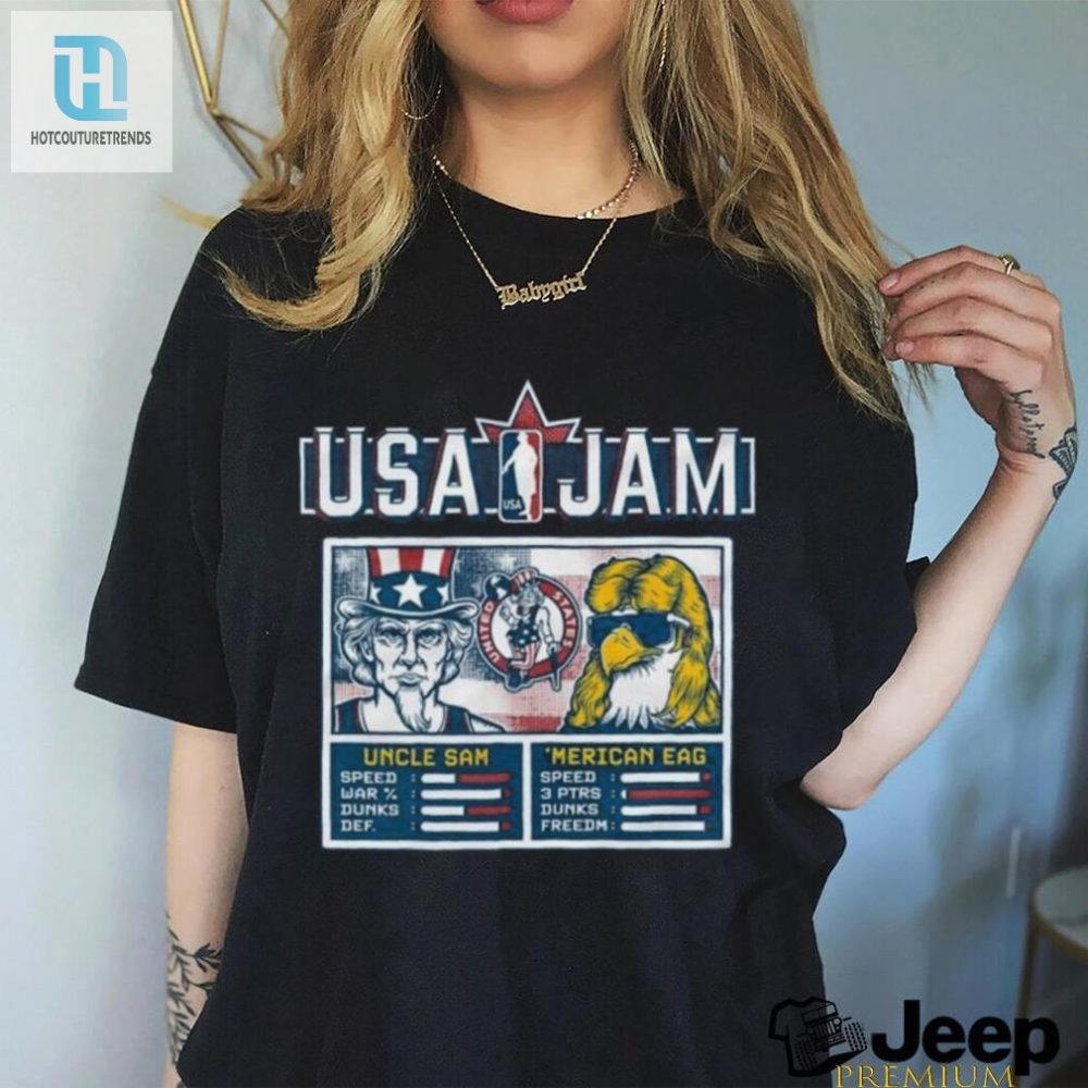 Proudly Hilarious Usa Jam Uncle Sam  Merican Eagle Tee