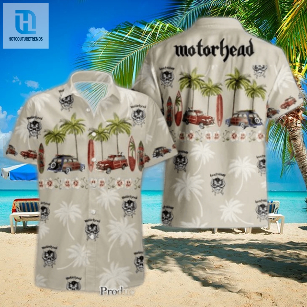 Rock On Beach Motorhead White Pattern Party Shirt