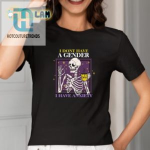 Quirky No Gender Just Anxiety Skull Tee Unique Funny hotcouturetrends 1 1