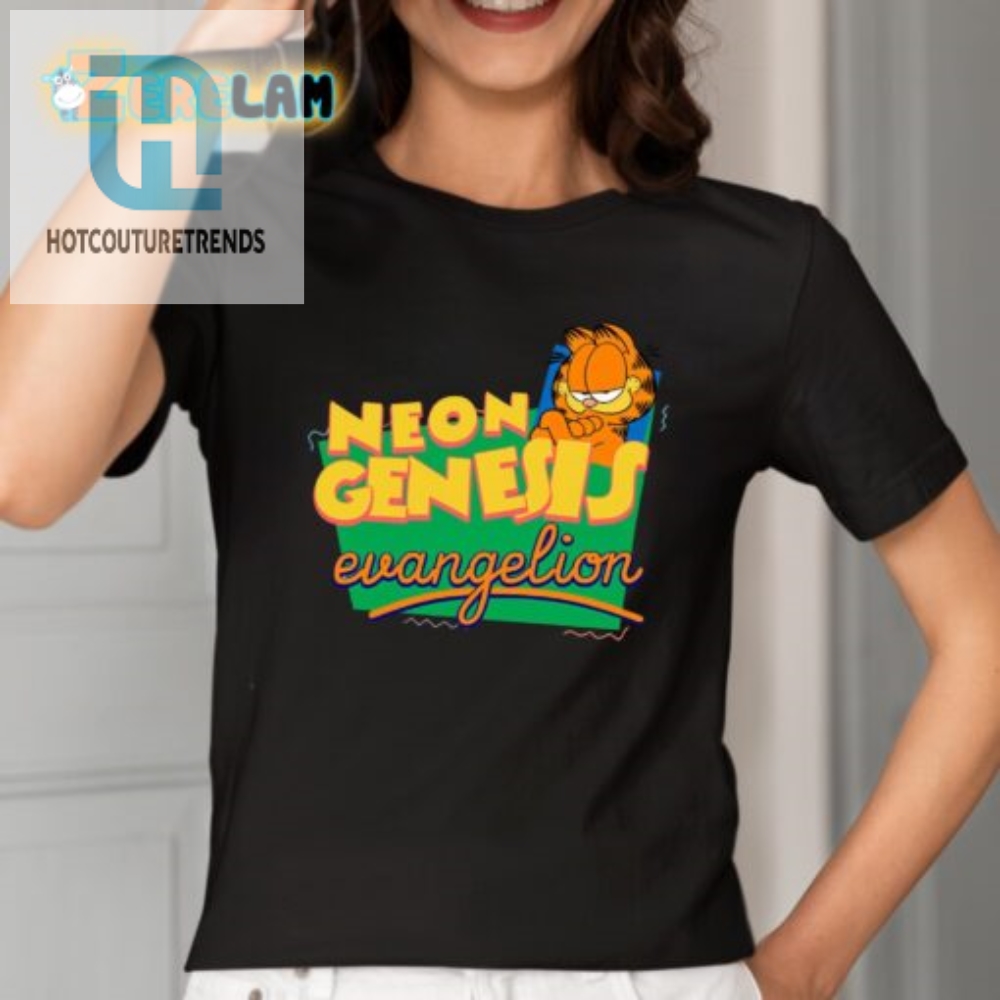 Get Wacky With A Neon Genesis Evangelion Garfield Shirt