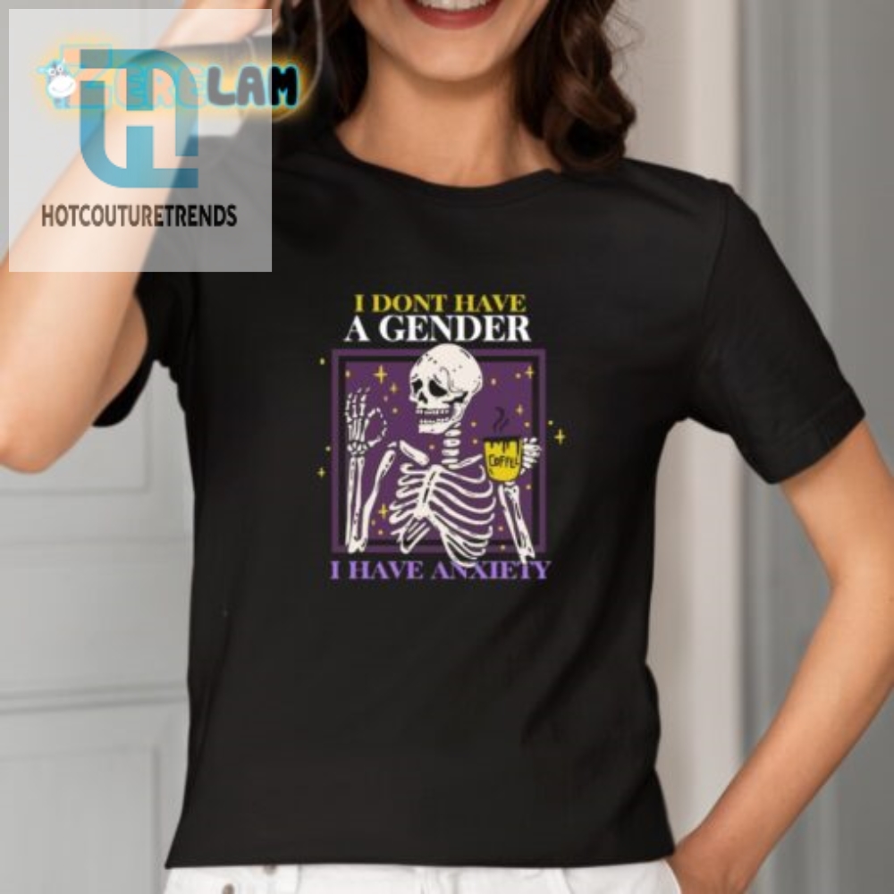 Funny Skull Shirt  Anxiety Over Gender Tee