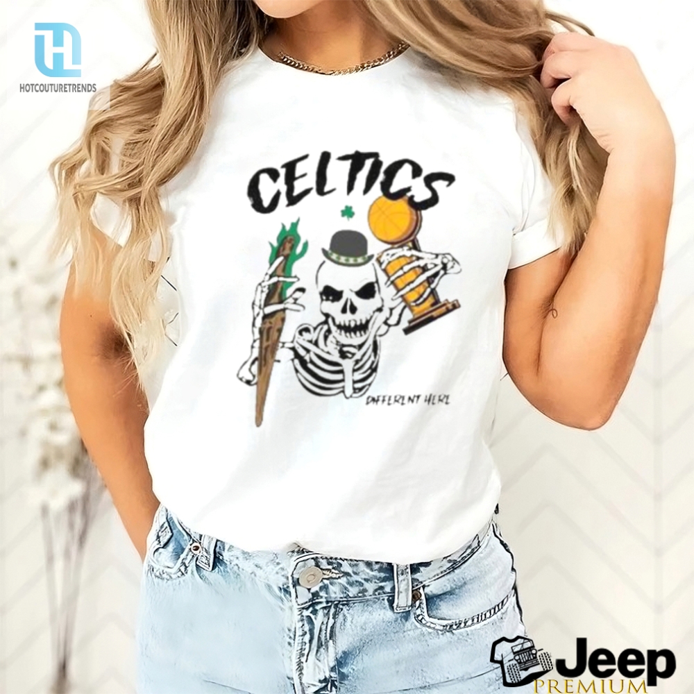 Boston Celtics Skeleton Champ Trophy Tee With A Twist