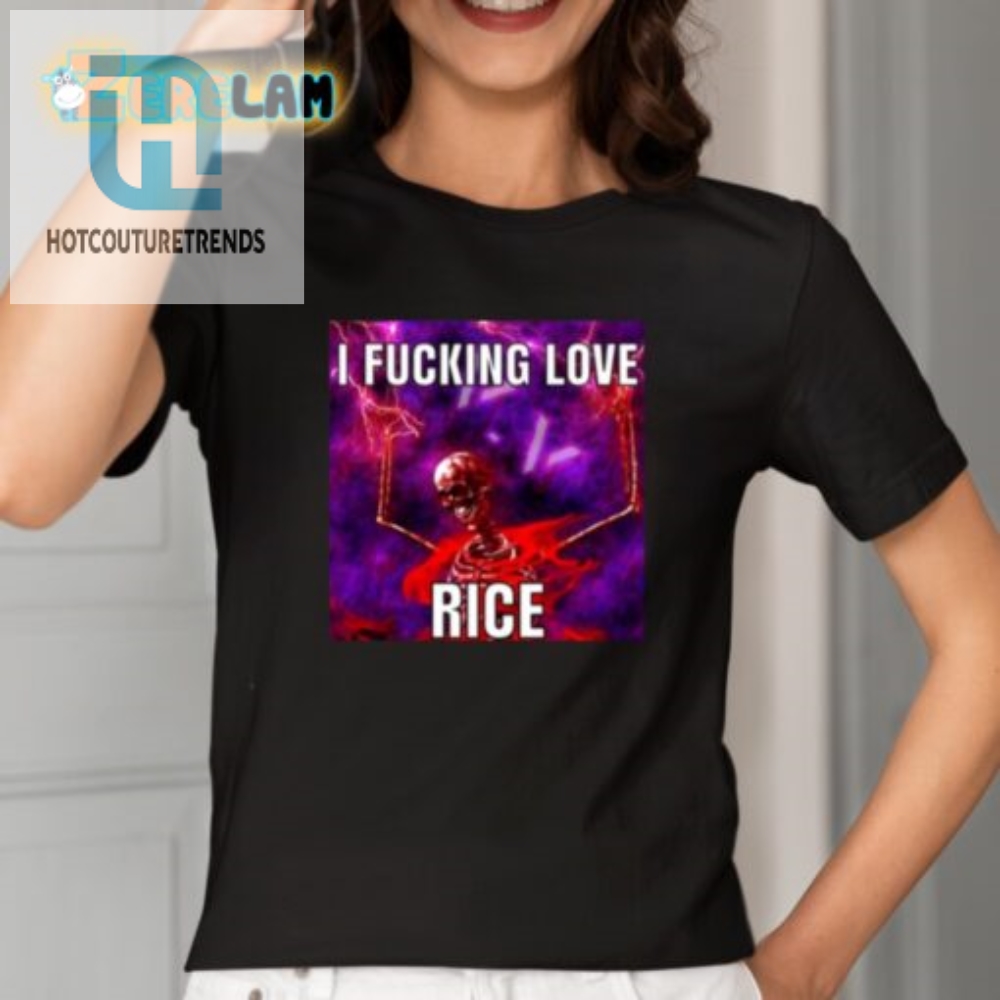 Funny Skeleton I Love Rice Shirt  Unique  Hilarious Tee