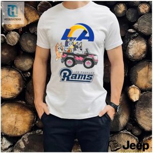 Score Laughs With Bluey L.A. Rams Car Fun Shirt hotcouturetrends 1 2
